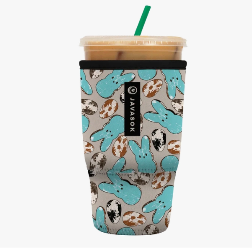 NWT! Javasok Blue Bunny Peep Drink Sleeve